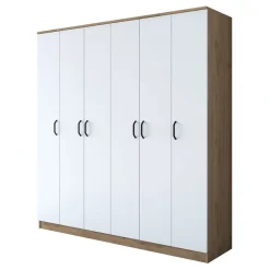 Vaatekaappi Linento Furniture BA114-2274, 180x190.8cm, valkoinen/ruskea