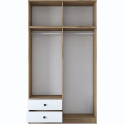 Vaatekaappi Linento Furniture BA121-2696, 120x216.8cm, valkoinen/ruskea
