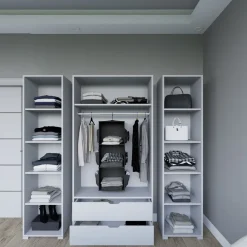 Vaatekaappi Linento Furniture Duru 023, mattavalkoinen