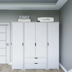 Vaatekaappi Linento Furniture Duru 023, mattavalkoinen