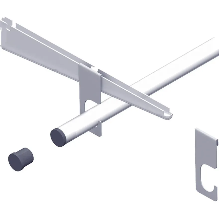 Vaatetangon pääty-/keskikannatin + tulpat Element System ES32, 25mm putkelle, 2kpl