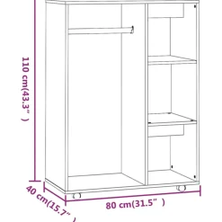 Vaatkaappi 80cm, eri värejä