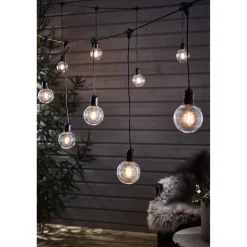Valoketjun aloituspakkaus Markslöjd Garden 24 Deco 10 valoa musta/kirkas