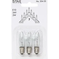 Varalamppu Star Trading 304-55, Ø13x45, E10, 3W, 34V, 3kpl