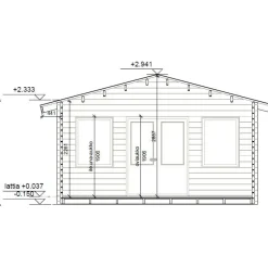 Vierasmaja LP Garden V-XL, 20m², harjakatto