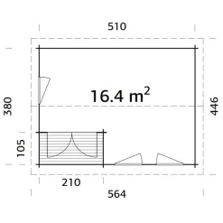 Vierasmaja Palmako Susanna, 16,4m²