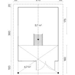 Vierasmaja Tene Bunkie, 9.7 + 4.7m², makuuparvella