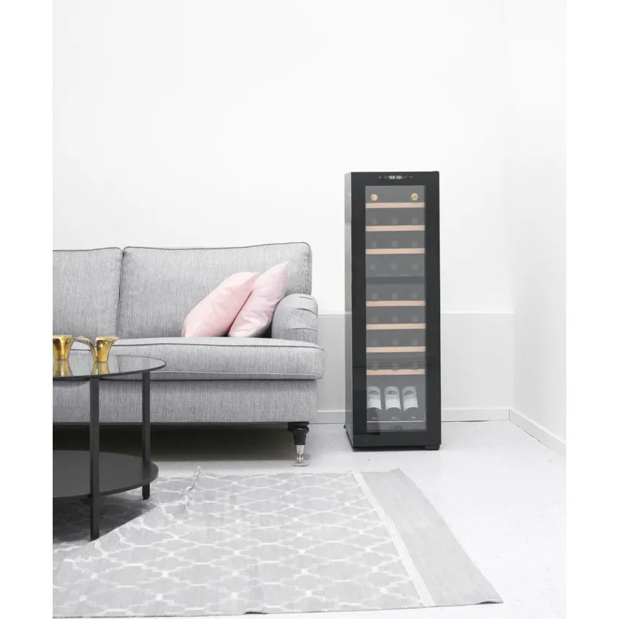 Viinikaappi Cavin Northern Collection 27, 34.5cm, 2 lämpötila-aluetta, vapaasti seisova, musta