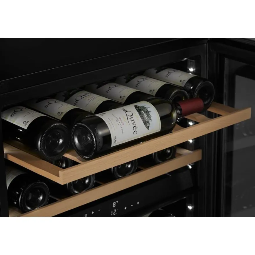 Viinikaappi mQuvée WineCave 780 60D WCD60AB-780, 29.5cm, 2 lämpötila-aluetta, integroitava, antrasiitti