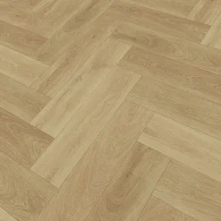 Vinyylilankku Check Floors Check One Herringbone 2074H Prenzlau Oak, vaaleanruskea, integroitu askeläänieriste