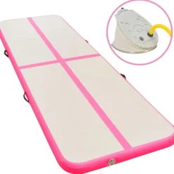 Voimistelumatto, täytettävä, pumpulla, 800x100x10cm, PVC, pinkki