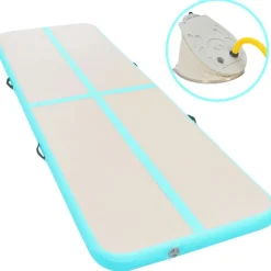 Voimistelumatto, täytettävä, pumpulla, 500x100x10cm, PVC, vihreä